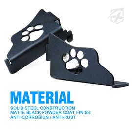 Xprite Foot Pegs Compatible with 2018-2024 Jeep Wrangler JL JLU & 2020+ Gladiator JT, Metal Steel Front Exterior Door Hinge Rest Pedals with Dog Paw - Set of 2