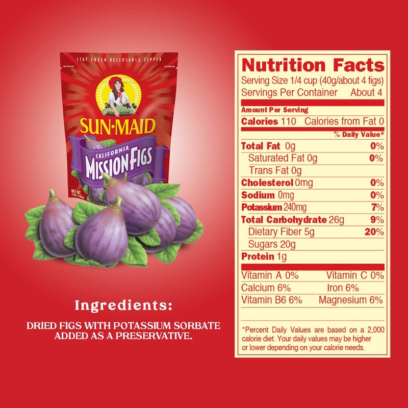 Sun-Maid California Dried Mission Figs, No added sugar, Non-GMO 7