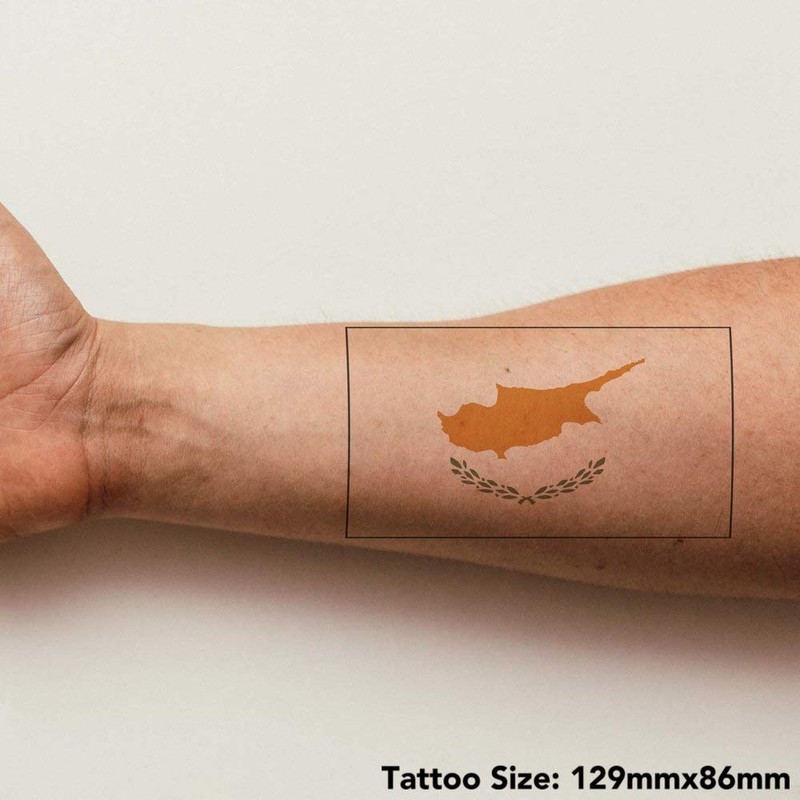 Large 'Cyprus Flag' Temporary Tattoo (TO00030725)