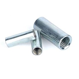 10 Pcs M10 x 1.5 x 34mm Long Rod Coupling Round Rod Nut Connector Zinc Plated Joint Nut Industrial Construction Fasteners