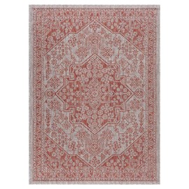 GAOMON Vintage Medallion Distressed Rug Oriental 5' 3" x7' 3" Floral Area Rug Low Pile Tribal Area Rug Non-Slip Indoor Outdoor Throw Carpet for Living Room Bedroom Home Office Traditional Accent Rug