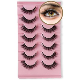 Marfs Premium False Eyelashes Wispy Lashes Curl D Eyelashes Natural Look 7 Pairs Thickness 0.07mm Handmade false eyelash hair 3D Faux Mink Lashes
