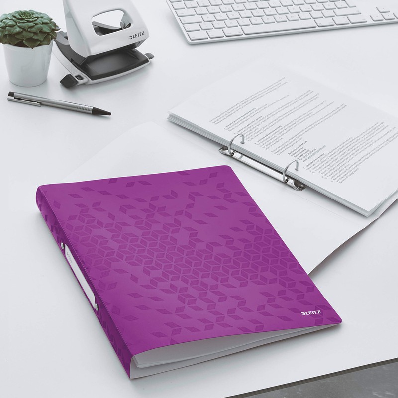 Leitz 2 Ring Binder, Holds up to 190 Sheets, Wow