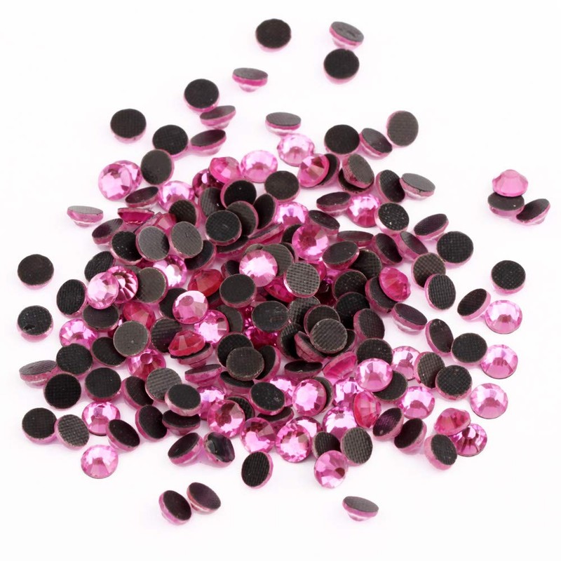 Crystal Hotfix Rhinestone,Machine Cut Stone 1440pcs/pkg (Dk.Pink,SS10/3mm)
