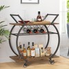 LVB Industrial Kitchen Bar Cart, Farmhouse Beverage Serving Liquor Cart