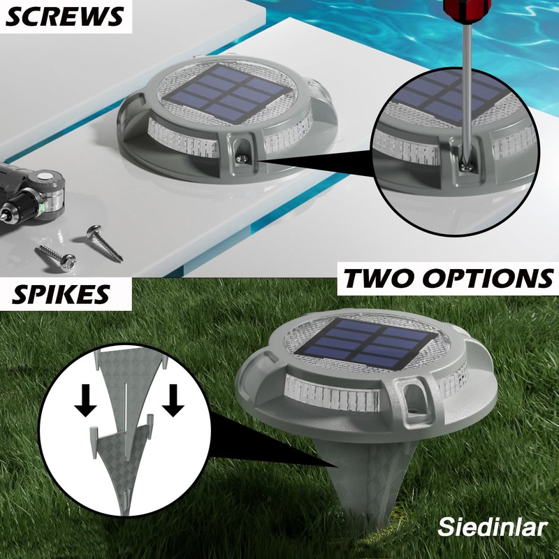 SIEDiNLAR Solar Driveway Lights Outdoor 4 Modes 40 LEDs Deck