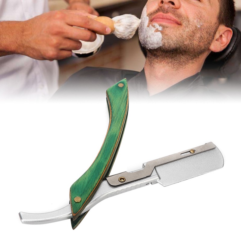Manual Beard Shaver Holder Blade Classic Folding Face Grooming Hair