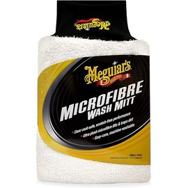 Meguiar's X3002 Microfiber Wash Mitt, Super-Thick, Reusable Wash Mitt for Ultimate Finish, Safe on Clear Coats, Leaving You with A Show Car Finish, 1 Pack