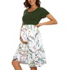 WOOXIO WOOXIO Women's Short Sleeve Maternity Dress Patchwork Pregnancy Clothes