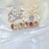 Gold Flower Handmade Nail Tips - Short Round Square /
