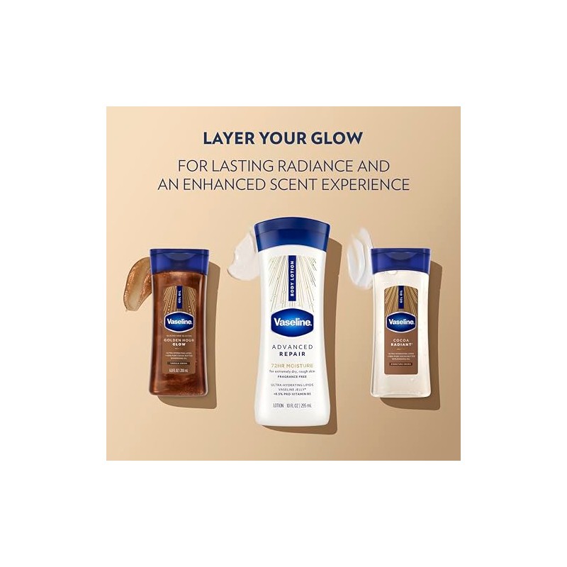 Vaseline Intensive Care Body Lotion, Advanced Repair Unscented, 10 oz