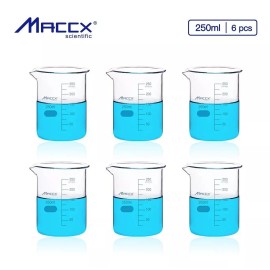 Maccx Paquete De 6 Vasos De Precipitado Laboratorio 250ml