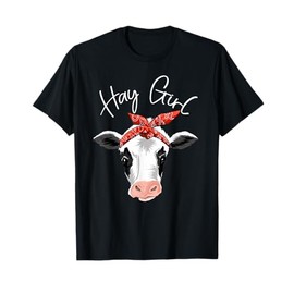 Hay Girl Farmer Funny Cattle Cow Farm Lovers Gift Women Kids T-Shirt