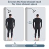 BRIGHT SHOWERS Shower Arm Extender for Rain and Handheld Shower