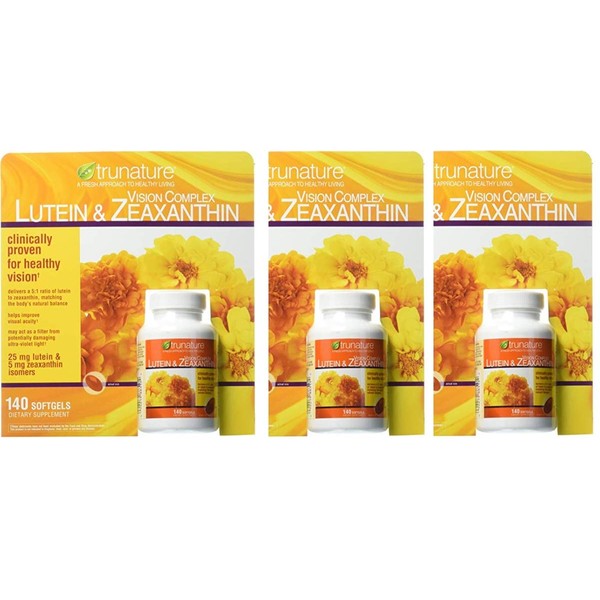 Trunature Vision Complex Lutein and Zeaxanthin MegaSize 3Pack (140 Count Each )