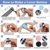 100 Sets Cover Buttons Kit with Tools Size Buttons to
