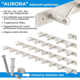 Stahlia Coat Hook Rack Brushed Stainless Steel Wall Hook Coat Rack Wall Coat Rack 4 Hooks