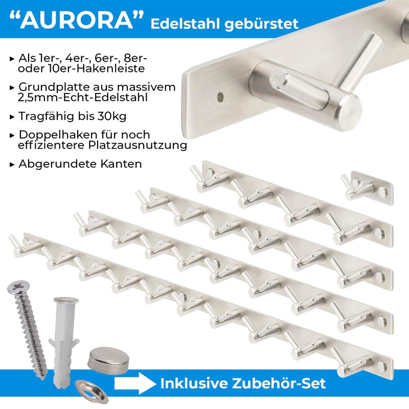 Stahlia Coat Hook Rack Brushed Stainless Steel Wall Hook Coat