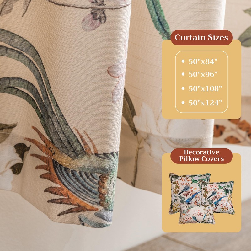 Maison d' Hermine 100% Cotton Curtain - 50"x108" Beige Decorative