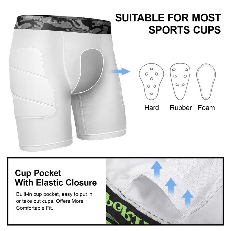 AMEGE Youth Compression Sliding Shorts with Protective Cup Padded Baseball