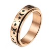 ANIEJUFI Stainless Steel Spinner Ring Moon and Star Anxiety Stress