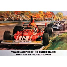 1974 GRAND PRIX OF THE UNITED STATES WATKINS GLEN US 12X18 POSTER GREAT GRAPHICS
