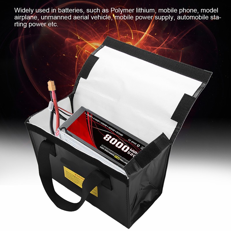 Explosionproof Lipo Battery Safe Bag Large Space Charging Batteries Storage