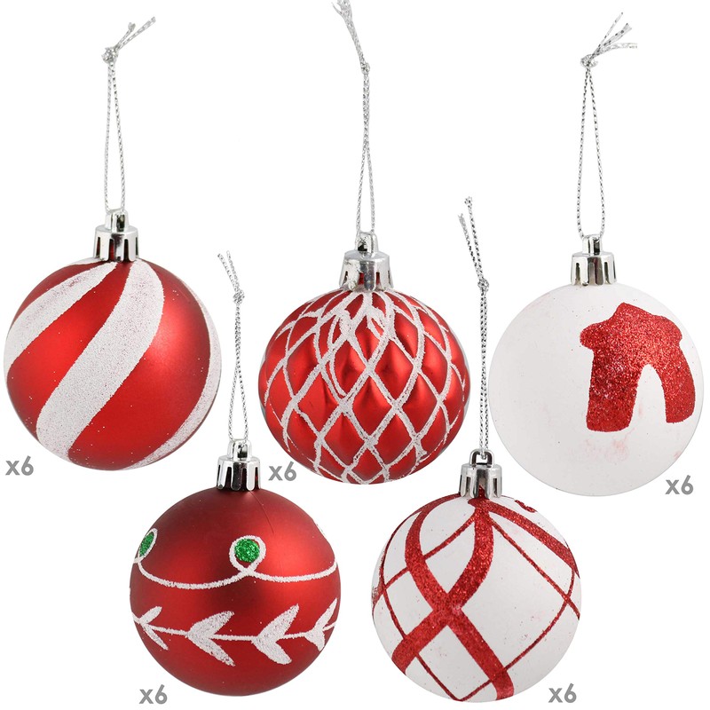 Sunnydaze - Adornos de bola de Navidad irrompibles de 30