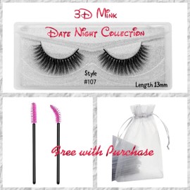 Aliya Ryan NIB Date Night 3D Luxury Faux Mink Strip False Lashes Med Length 13 mm style 107