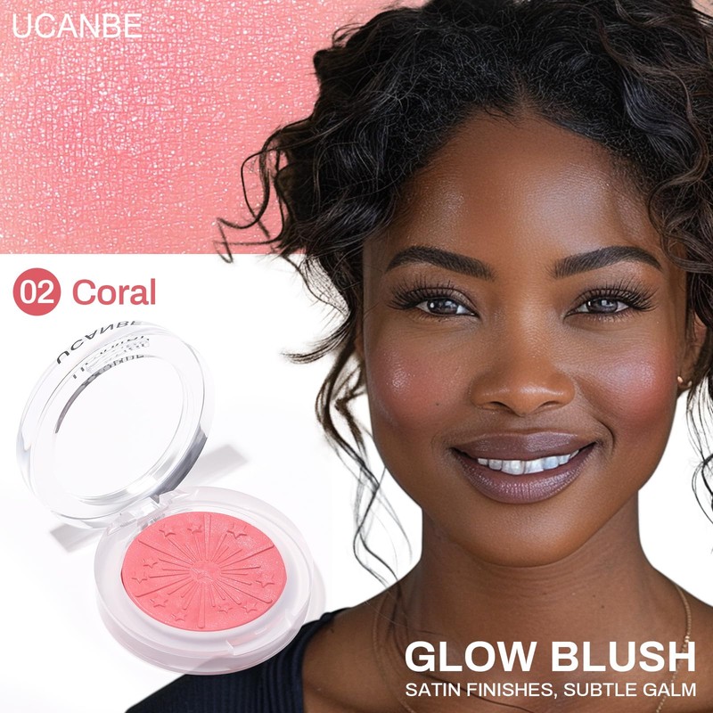 UCANBE Baked Blush for Cheek, Glow Blushing Palette - Seamless