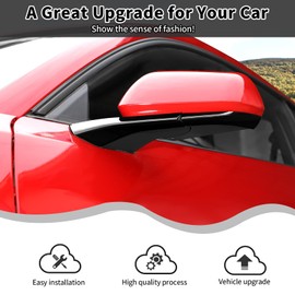 HTHE Rearview Side Mirror Decoration Trim Cover Compatible with Mustang IExterior Accessories 2024 2025(Black)