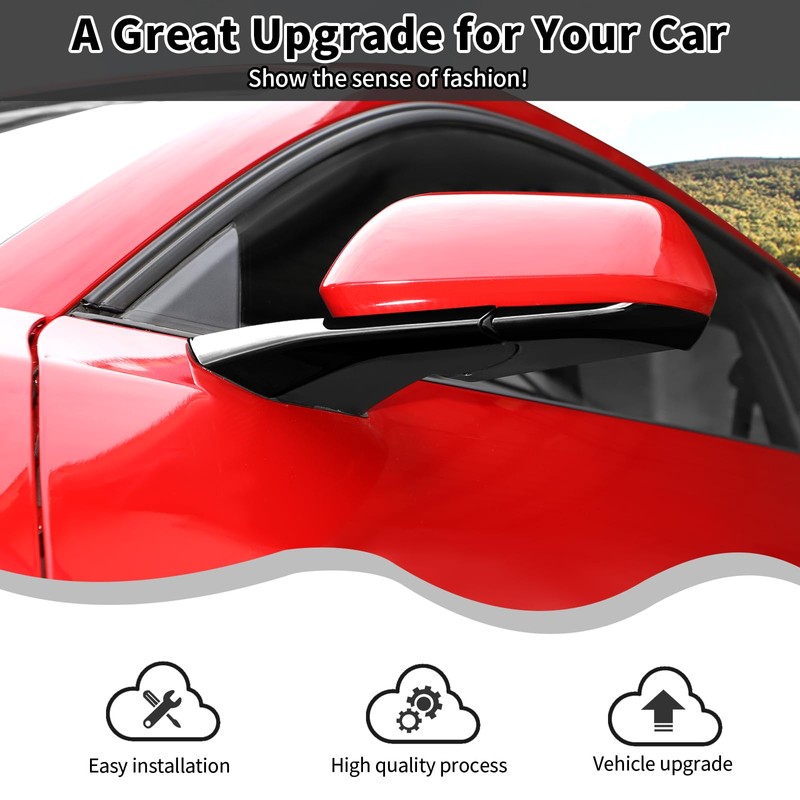 HTHE Rearview Side Mirror Decoration Trim Cover Compatible with Mustang