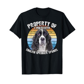 English Springer Spaniel Black Retro Property Of T-Shirt