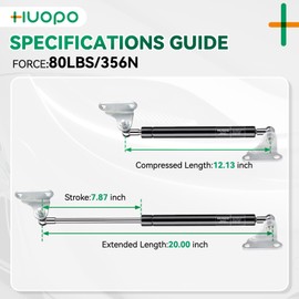 HUOPO 20 inch 80lb/356N Gas Shock Strut Spring Lift Support for RV Bed Door Heavy Lid Basement Door Floor Hatch, Set of 2 with with Mounting Bracket