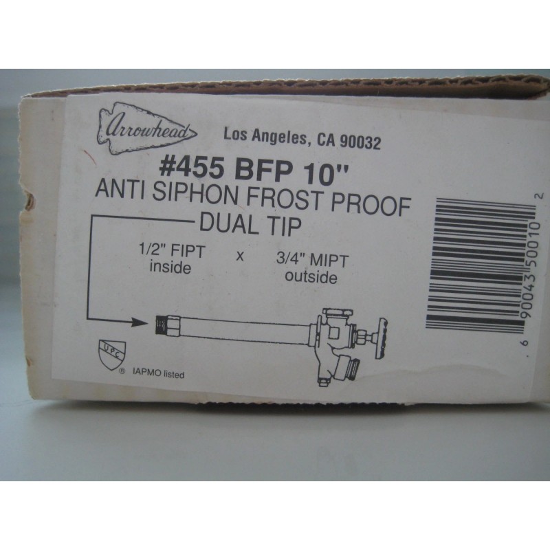 Arrowhead #455 BFP 10" Brass Anti-Siphon Frost Free Hydrant Commercial