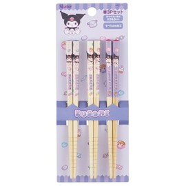 Skater ANT2T-A Bamboo Chopsticks 16.5cm Set of 3 Pairs Sanrio Chromi Mashugumi
