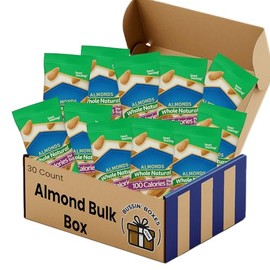 Almond Snack Packs – 30 Count 100 Calorie Nut Snack Bags – Bulk Individually Wrapped Roasted Almonds for School, Office, and On-the-Go Snacking Assembled by Bussin Boxes