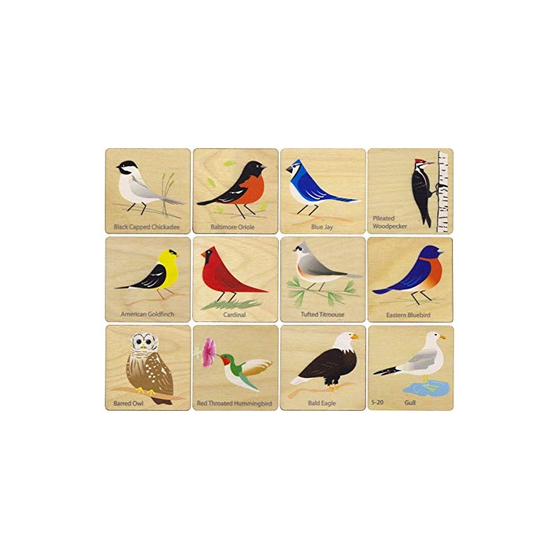 Bird Memory Tiles - Made in USA
