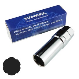 WHEEL CONNECT Lug Nuts Key for 6 Spline Drive Lug Nuts and Bolts with Shank Diameter 17.3mm. Spline Socket, Chrome Finish, Light Version.
