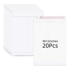 Pack of 20 Self-Sealing Catalogue Mailing Envelopes 229 x 305 mm Bag Envelopes 28 lb White Catalogue Envelopes with Self-Sealing Closure for School Office Home Mailing Organise Supplies