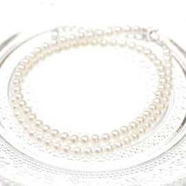 Pearl Music Pearl Necklace, For Ceremonial Occasions, Luxury Freshwater Pearls, Baby Pearls, 0.2 - 0.18 inches (4 - 4.5 mm), For Weddings, Yukata, Pearl