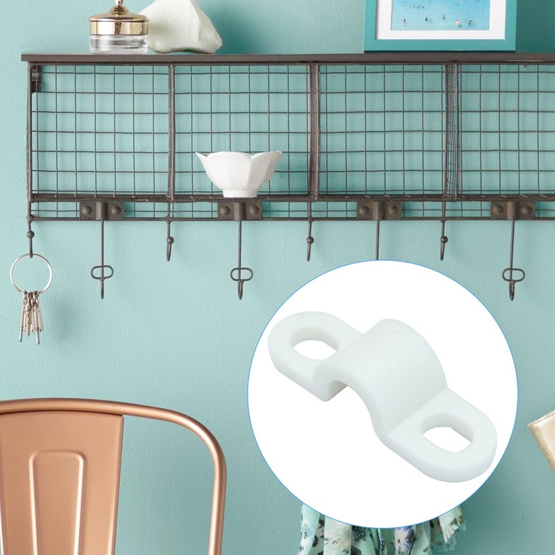 Moicstiy 24 Sets Wire Shelf Loop Clips, White Shelf Clips