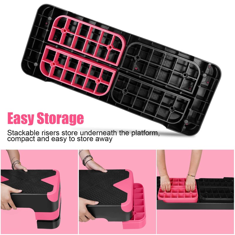 Exercise Workout Aerobic Step Platform Trainer, 27" Aerobic Stepper with