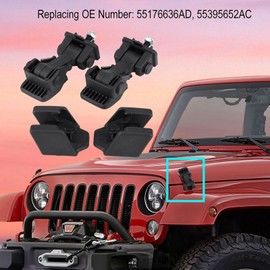 Hood Lock, Yctze 55176636AD 55395652AC 2 Set Hood Lock Safety Latch Brackets Replacement for Wrangler TJ 97-06 for 1999 Jeep TJ Hood Latch Jeep Wrangler Hood Latch Jeep Wrangler