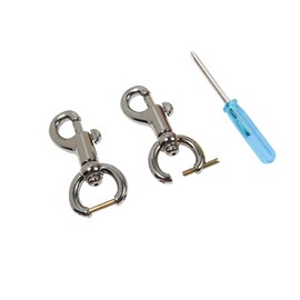 willikiva 2pcs Detachable Replacement Swivel Snap Hook Round Eye Slide Bolt Lobster Clasp DIY Leather Craft Purse Keychains Accessories(Silver,3/4inch)