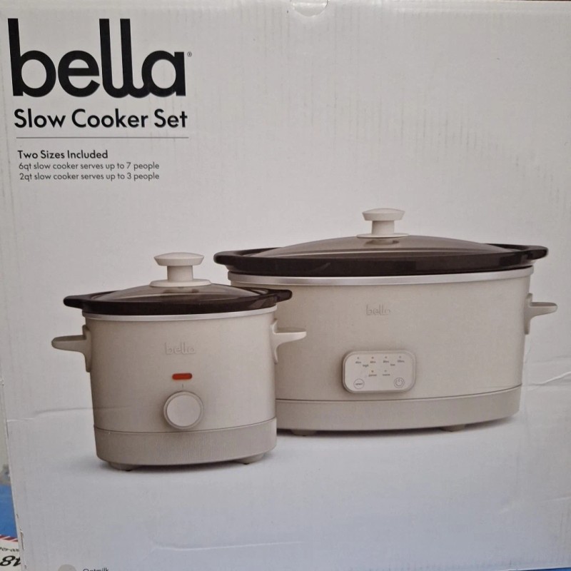 Bella Slow Cooker Set, 6-Quart & 2-Quart Programmable - FREE