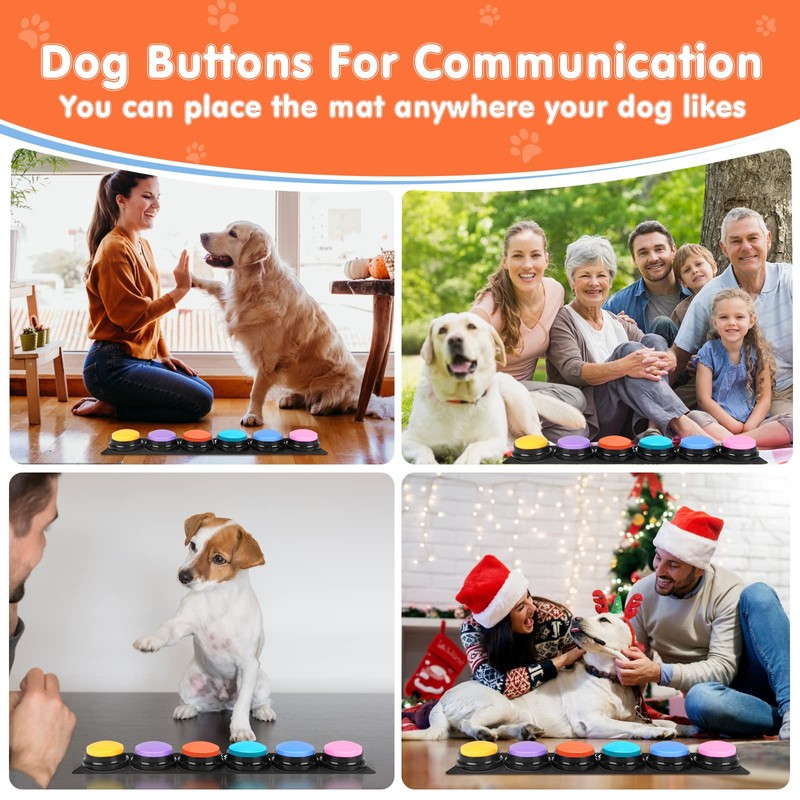 DCIAER Dog Buttons for Communication,Talking Buttons for Dogs,4 Recordable Sound