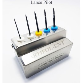 Generic Long Lance Pilot Drills Kit Implant Positioning Black Titanium Coated Drill Set of 5 Pcs, OS1033