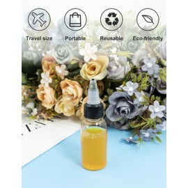 EOSAU 12Pcs 1oz Squeeze Bottles with Black Twist Top Cap, 30ml Clear Dispensing Bottles, Empty Refillable Bottle for Hair Oil Inks, Crafts, Liquids