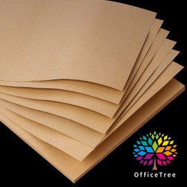 OfficeTree 50 x Kraft Paper A4 230 g - Craft Paper A4 - Cardboard Paper for Crafts Wedding Invitations, Menu Cards - Cardboard Paper A4 - Brown Paper A4 - Craft Paper for Printing and Writing